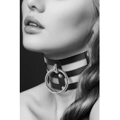 Чёрный тройной чокер с большим кольцом - Bijoux Pour Toi - купить с доставкой в Пскове