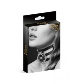 Чёрный тройной чокер с большим кольцом - Bijoux Pour Toi - купить с доставкой в Пскове