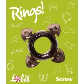 Чёрное эрекционное кольцо Rings Screw - Lola Games - в Пскове купить с доставкой