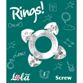 Прозрачное эрекционное кольцо Rings Screw - Lola Games - в Пскове купить с доставкой