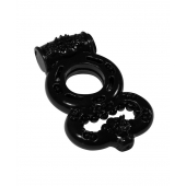 Чёрное эрекционное кольцо Rings Treadle с подхватом - Lola Games - в Пскове купить с доставкой