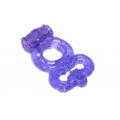 Фиолетовое эрекционное кольцо Rings Treadle с подхватом - Lola Games - в Пскове купить с доставкой