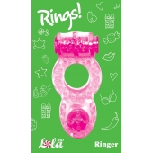 Розовое эрекционное кольцо с вибрацией Rings Ringer - Lola Games - в Пскове купить с доставкой