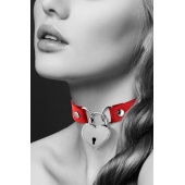 Красный чокер с замком в форме сердца - Bijoux Pour Toi - купить с доставкой в Пскове