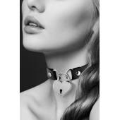 Черный чокер с замком в форме сердца - Bijoux Pour Toi - купить с доставкой в Пскове
