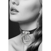 Черный чокер с двумя кольцами - Bijoux Pour Toi - купить с доставкой в Пскове