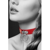 Красный узенький чокер с кольцом - Bijoux Pour Toi - купить с доставкой в Пскове