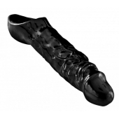 Чёрная увеличивающая насадка на член Mamba Cock Sheath Packaged - 16,5 см. - XR Brands - в Пскове купить с доставкой