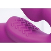 Ярко-розовый безремневой вибрострапон Evoke Vibrating Strapless Silicone Strap-on Dildo - XR Brands - купить с доставкой в Пскове