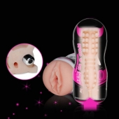 Мастурбатор-вагина Sex In A Can Vibra Vagina Tunnel - Lovetoy - в Пскове купить с доставкой