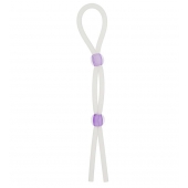 Прозрачное эрекционное кольцо-лассо SILICONE LASSO COCK RING DUAL BEADS - NMC - в Пскове купить с доставкой