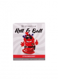 Стимулирующий презерватив-насадка Roll   Ball Strawberry - Sitabella - купить с доставкой в Пскове