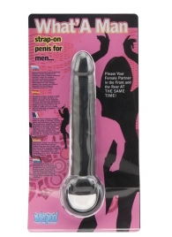 Чёрная насадка на пенис для анальной стимуляции WHATA MAN - 16 см. - Seven Creations - в Пскове купить с доставкой