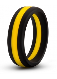 Черно-желтое силиконовое эрекционное кольцо Silicone Go Pro Cock Ring - Blush Novelties - в Пскове купить с доставкой