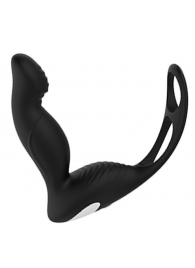 Черный вибромассажер простаты P-PLEASER W ERECTION ENHANCE - Dream Toys - в Пскове купить с доставкой