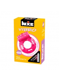 Розовое эрекционное виброкольцо Luxe VIBRO  Ужас Альпиниста  + презерватив - Luxe - в Пскове купить с доставкой