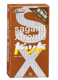 Презервативы Sagami Xtreme FEEL UP с точечной текстурой и линиями прилегания - 10 шт. - Sagami - купить с доставкой в Пскове