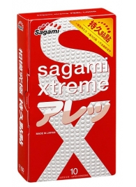 Утолщенные презервативы Sagami Xtreme Feel Long с точками - 10 шт. - Sagami - купить с доставкой в Пскове