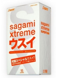 Ультратонкие презервативы Sagami Xtreme SUPERTHIN - 15 шт. - Sagami - купить с доставкой в Пскове