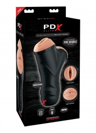 Мастурбатор в колбе с двумя тоннелями Double Penetration Vibrating Stroker - Pipedream - в Пскове купить с доставкой