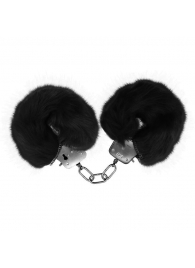 Черные меховые наручники Love с ключиками - Baile - купить с доставкой в Пскове