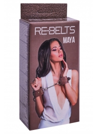 Коричневые кожаные наручники Maya - Rebelts - купить с доставкой в Пскове