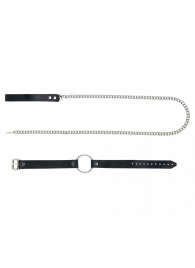 Черный поводок и чокер с кольцом Rada - Rebelts - купить с доставкой в Пскове