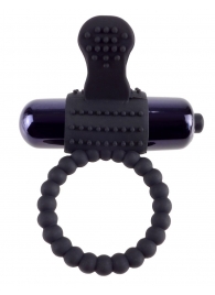 Черное эрекционное виброкольцо Vibrating Silicone Super Ring - Pipedream - в Пскове купить с доставкой