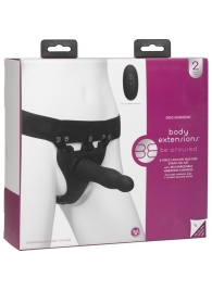 Черный полый вибрострапон Body Extensions BE Aroused - 17,78 см. - Doc Johnson - купить с доставкой в Пскове