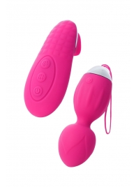 Розовые виброшарики TELLA с пультом-стимулятором - ToyFa в Пскове Розовые виброшарики TELLA с пультом-стимулятором - ToyFa