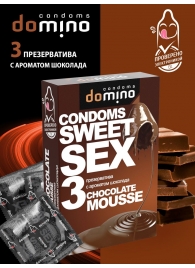 Презервативы для орального секса DOMINO Sweet Sex с ароматом шоколадного мусса - 3 шт. - Domino - купить с доставкой в Пскове