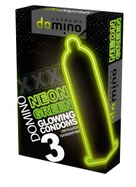 Презервативы DOMINO Neon Green со светящимся в темноте кончиком - 3 шт. - Domino - купить с доставкой в Пскове