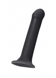 Черный фаллос на присоске Silicone Bendable Dildo L - 19 см. - Strap-on-me - купить с доставкой в Пскове