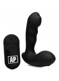 Черный стимулятор простаты Alpha-Pro 7X P-Milker Silicone Prostate Stimulator with Milking Bead - XR Brands - в Пскове купить с доставкой