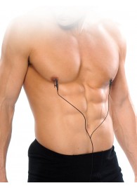 Черные электрические зажимы для сосков Shock Therapy Nipple Clamps - Pipedream - купить с доставкой в Пскове