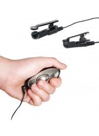 Черные электрические зажимы для сосков Shock Therapy Nipple Clamps - Pipedream - купить с доставкой в Пскове