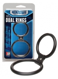 Чёрное двойное эрекционное кольцо Dual Rings Black - Dream Toys - в Пскове купить с доставкой