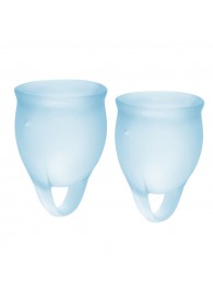 Набор голубых менструальных чаш Feel confident Menstrual Cup - Satisfyer - купить с доставкой в Пскове