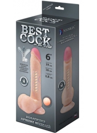 Телесный фаллоимитатор на присоске F F BEST COCK 6 - 19 см. - LOVETOY (А-Полимер)