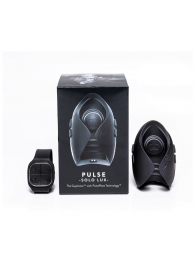 Темно-серый инновационный мужской осциллятор PULSE SOLO LUX с пультом ДУ - Hot Octopuss - в Пскове купить с доставкой
