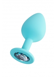 Мятная анальная втулка Brilliant с прозрачным кристаллом - 8 см. - ToyFa - купить с доставкой в Пскове