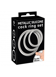 Набор из 3 эрекционных колец под металл Metallic Silicone Cock Ring Set - Orion - в Пскове купить с доставкой