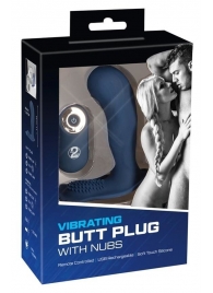 Синий вибростимулятор простаты Vibrating Butt Plug - 11,7 см. - Orion - в Пскове купить с доставкой