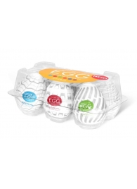 Набор из 6 мастурбаторов Tenga EGG Easy Beat с различным рельефом - Tenga - в Пскове купить с доставкой