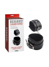 Черные оковы на ноги Obey Me Leather Ankle Cuffs - Chisa - купить с доставкой в Пскове