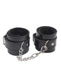 Черные оковы на ноги Obey Me Leather Ankle Cuffs - Chisa - купить с доставкой в Пскове