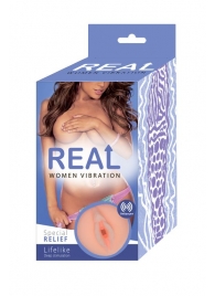 Телесный вибромастурбатор-вагина Real Women Vibration - Real - в Пскове купить с доставкой