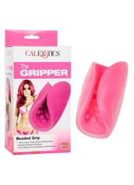 Розовый рельефный мастурбатор Beaded Grip - California Exotic Novelties - в Пскове купить с доставкой