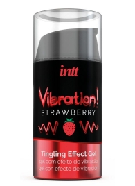 Жидкий интимный гель с эффектом вибрации Vibration! Strawberry - 15 мл. - INTT - купить с доставкой в Пскове