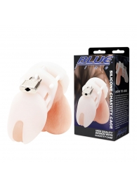 Белая клетка целомудрия Silicone Chastity Cage - BlueLine - купить с доставкой в Пскове